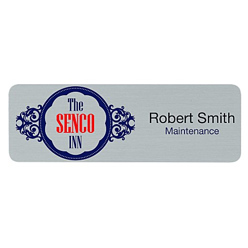 Savannah Metal Name Badge - 1" x 3" - Jeweler's Pinback Main Image