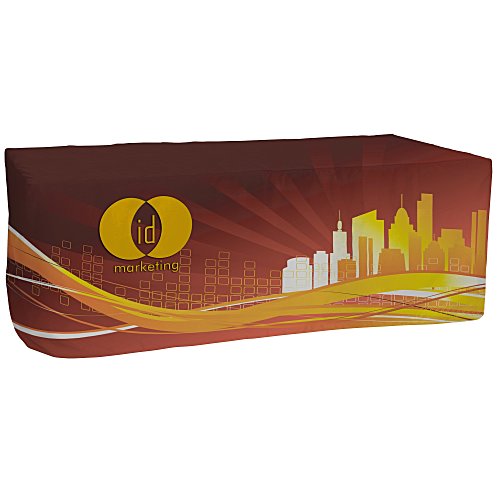 Serged Closed-Back Fitted Table Cover - 8 feet - Full Colour Main Image