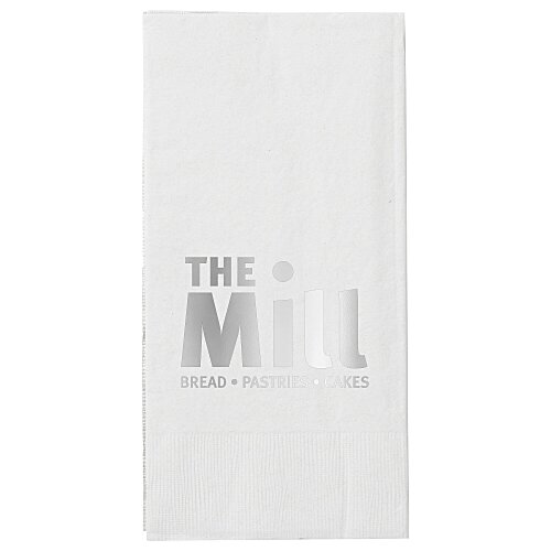 Dinner Napkin - 3-ply - 1/8 Fold - White - Foil Main Image