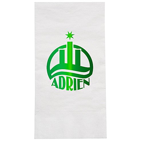 Dinner Napkin - 1-ply - White - Foil Main Image