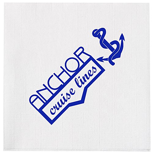 Beverage Napkin - 1-ply - White - Linen Embossed - Foil Main Image