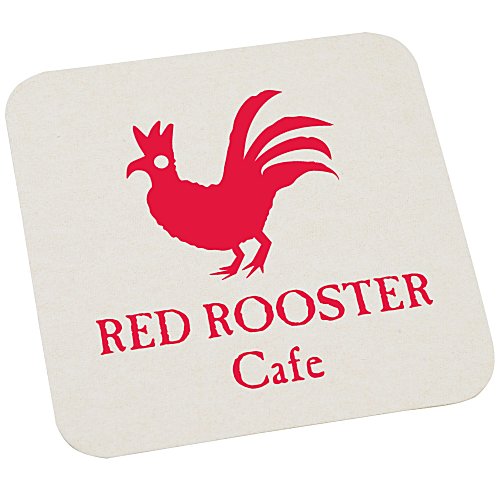 High-Density Pulpboard Coaster - 3.375" Square - White Main Image