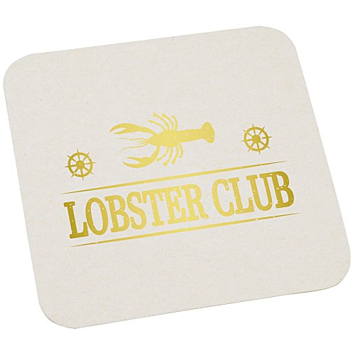 High-Density Pulpboard Coaster - 3.375" Square - White - Foil Main Image