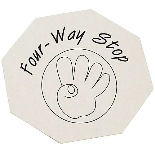High-Density Pulpboard Coaster - Octagon - White Main Image