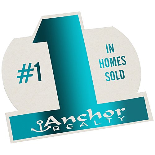 High-Density Pulpboard Coaster - Number 1 - White - Foil Main Image