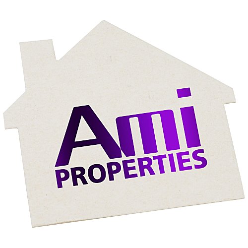 High-Density Pulpboard Coaster - House - White - Foil Main Image