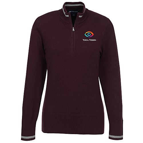 Cutter & Buck Lakemont Tipped Half-Zip Sweater - Ladies' Main Image