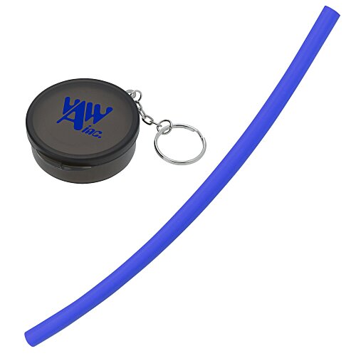 Reusable Silicone Straw in Keychain Case- Closeout Main Image