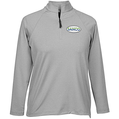 CrownLux Performance Micro Stripe 1/4-Zip Pullover - Ladies' Main Image