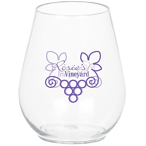 Clear Plastic Stemless Wine Glass - 4 oz. Main Image