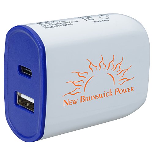 Colour Accent Dual Port Wall Charger Main Image
