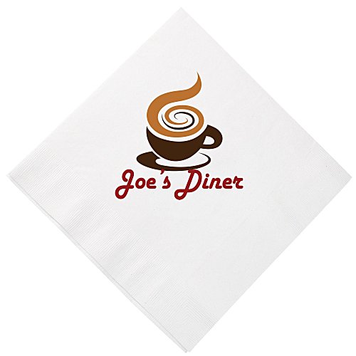 Dinner Napkin - 3-ply - 1/4 Fold - White - Full Colour Main Image