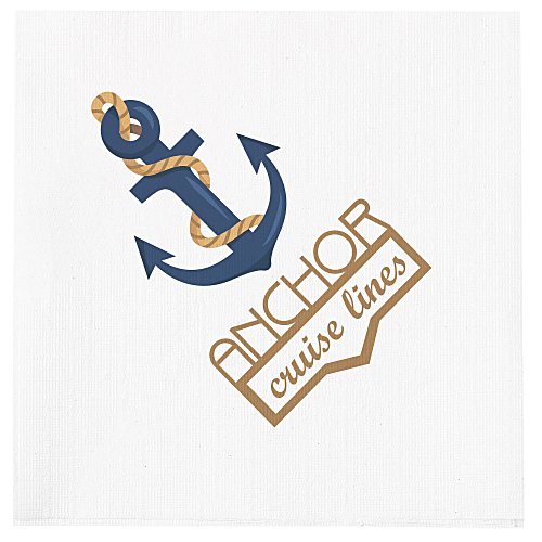 Beverage Napkin - 1-ply - White - Linen Embossed - Full Colour Main Image