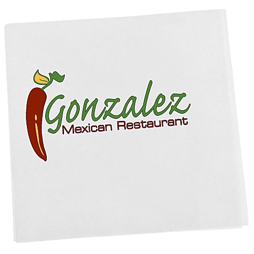 Beverage Napkin - 1-ply - White - Full Colour Main Image