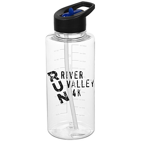 Clear Impact Mountain Bottle with Two-Tone Flip Straw Lid - 36 oz Main Image
