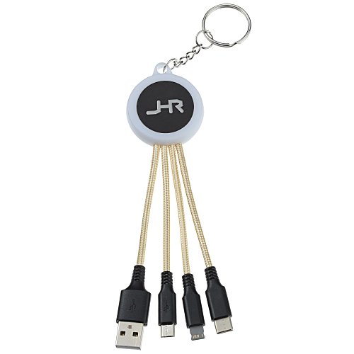 Colour Changing Light-Up Logo Charging Cable Keychain Main Image