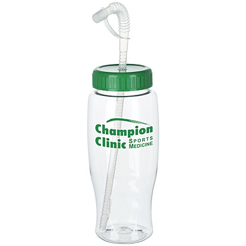 Clear Impact Comfort Grip Bottle with Straw Lid - 27 oz Main Image