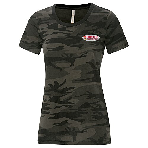 Euro Spun Cotton T-Shirt - Ladies' - Camo - Embroidered Main Image