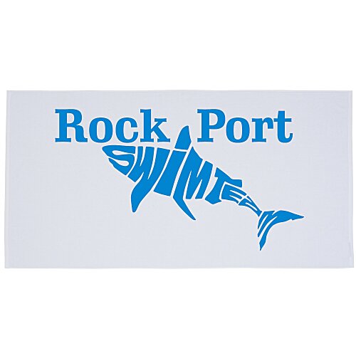 Premium Velour Beach Towel - White Main Image