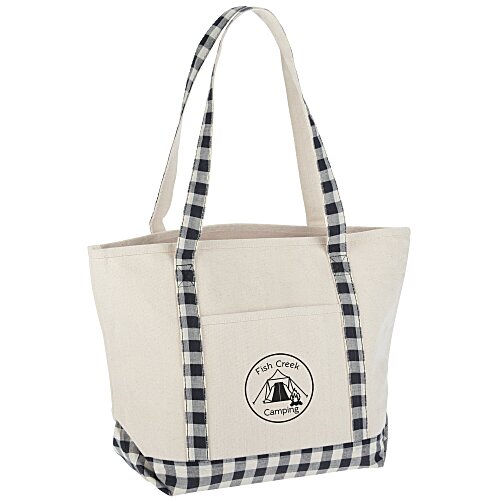 Buffalo Plaid Boat Tote- Closeout Main Image