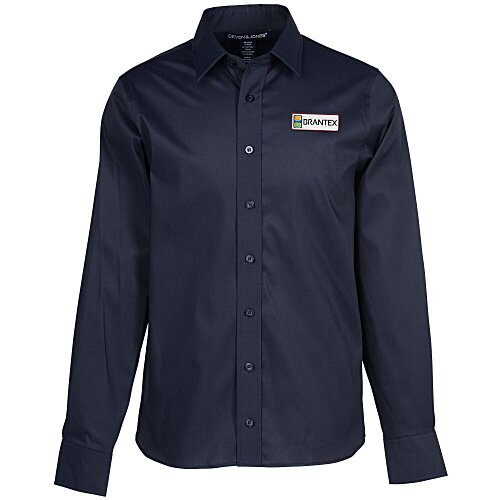 Crown Collection Stretch Broadcloth Untucked Shirt - Men's - Closeout Main Image