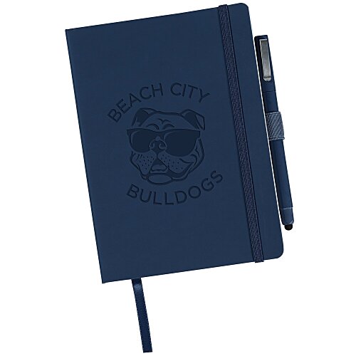 Vienna Satin Touch Soft Cover Notebook with Pen - Debossed Main Image