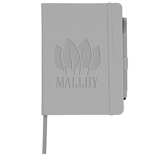 Vienna Satin Touch Hard Cover Notebook with Pen - Debossed - 24 hr Main Image