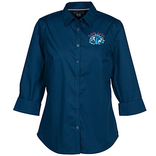 Broadcloth No-Iron Stretch 3/4-Sleeve Dress Shirt - Ladies' Main Image