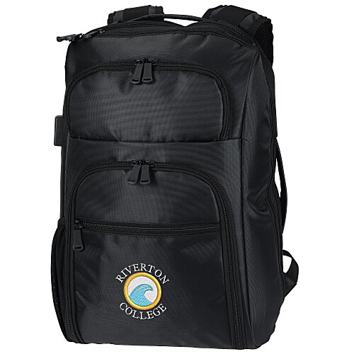 RFID Laptop Backpack - Embroidered Main Image