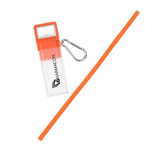 Pop and Sip Bottle Opener Straw Set Main Image