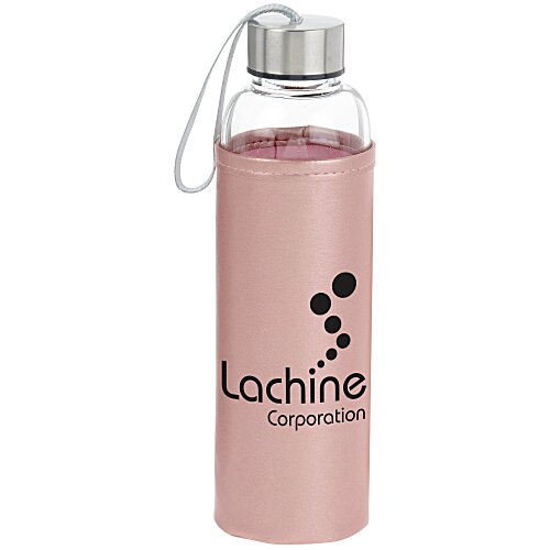 Aqua Pure Glass Bottle - 18 oz. - Metallic Sleeve Main Image
