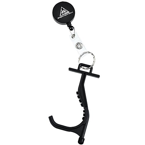 No Contact Keychain with Retractable Badge Holder Main Image