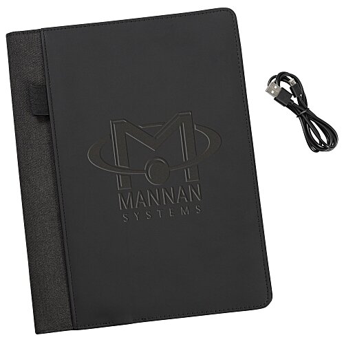 Vienna Satin Touch Wireless Charging Padfolio Main Image