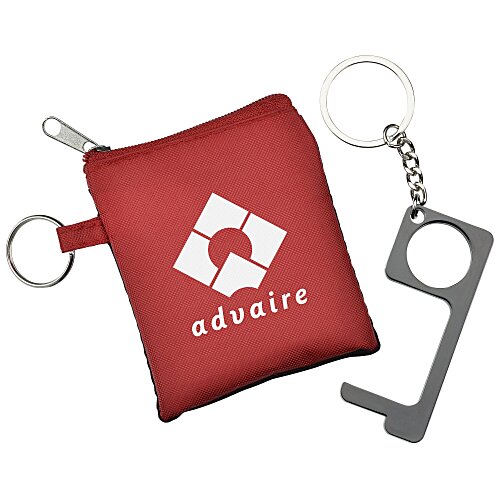 No Contact Keychain with Pouch Main Image