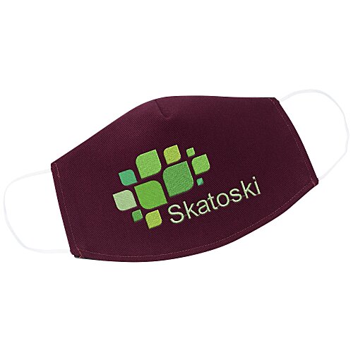 Brushed Cotton Twill Face Mask - Embroidered Main Image