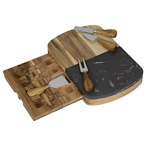 Black Marble Cheese Board Set Main Image
