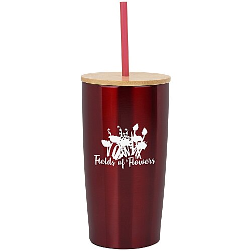 Yowie Vacuum Tumbler with Bamboo Lid & Straw - 18 oz Main Image