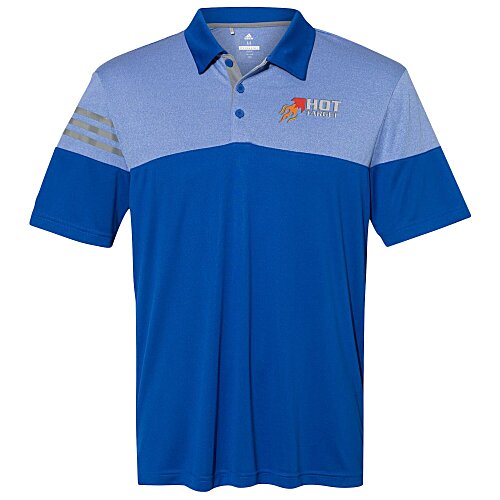 adidas Heathered 3-Stripes Colourblock Polo Main Image
