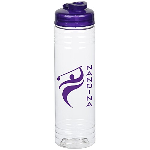 Clear Impact Halcyon Water Bottle with Flip Drink Lid -24 oz Main Image