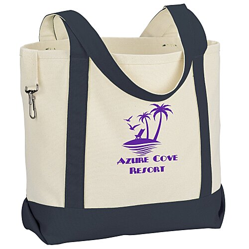 Two-Tone Accent Gusseted Tote Bag Main Image