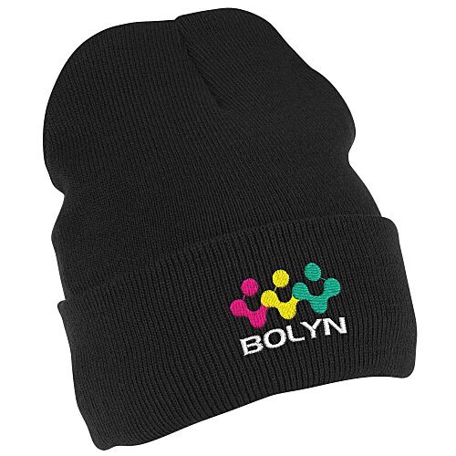 Jersey Lined Knit Cuffed Beanie Main Image