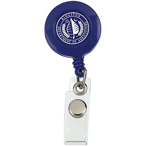 Round Retractable Badge Holder with Alligator Clip - Opaque Main Image