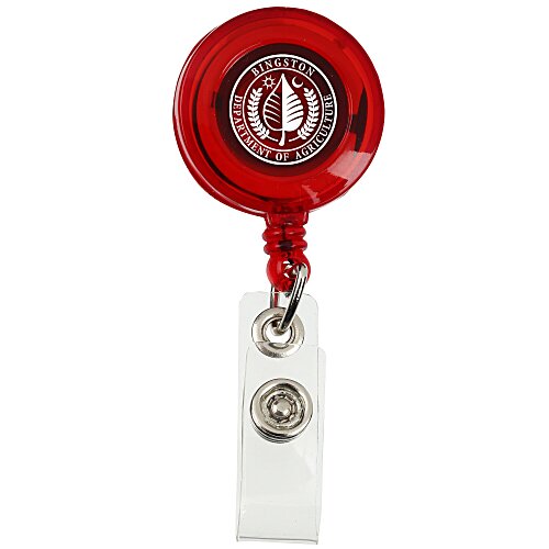 Round Retractable Badge Holder with Alligator Clip - Translucent Main Image