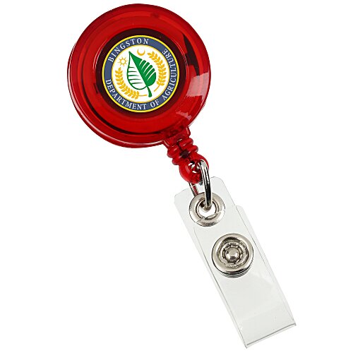 Full Colour Retractable Badge Holder with Alligator Clip - Translucent Main Image