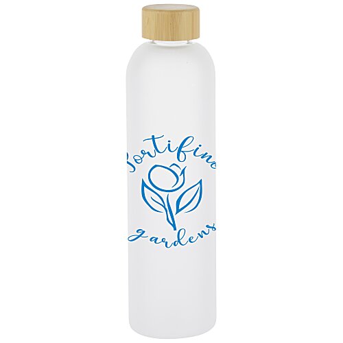Canton Frosted Glass Bottle with Bamboo Lid - 33 oz. Main Image