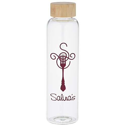 Belle Glass Bottle with Bamboo Lid - 20 oz. - Clear Main Image
