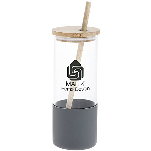 Shanti Glass Tumbler with Bamboo Lid and Straw - 17 ounces Main Image