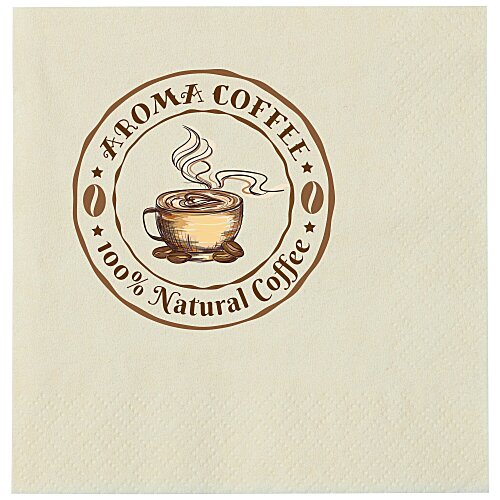 Beverage Napkin - 3-ply - Ivory - Full Colour Main Image