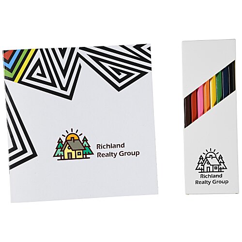 Colouring Book & Pencil Set - Geometric Main Image