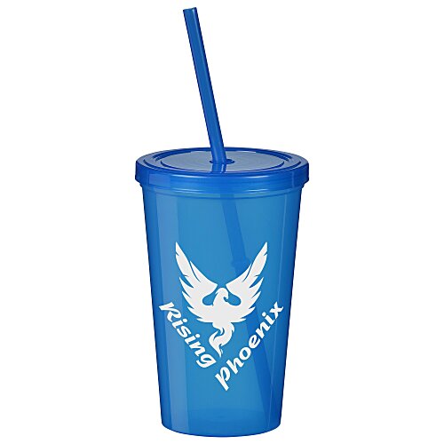 Translucent Stadium Cup with Lid & Straw - 20 oz Main Image